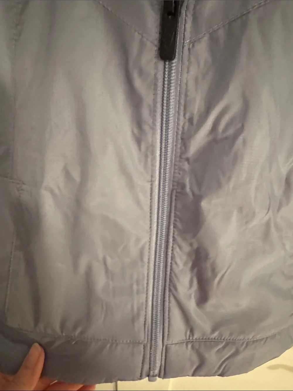 Nike Kids Light Gray Hooded fleece lined Windbreaker size 5 little boys